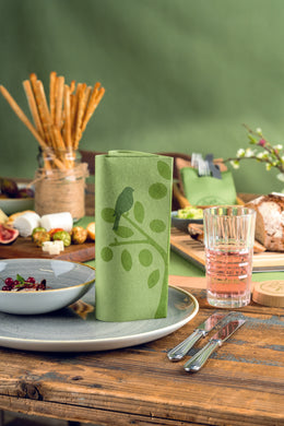 mank love nature tisch servietten, ökologisch design, farbig abbaubar, 